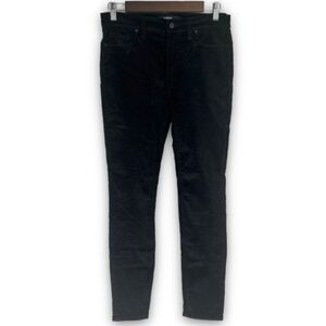 Hudson Black High Rise Barbara Super Skinny Velvet Velour Ankle Jeans Size 27